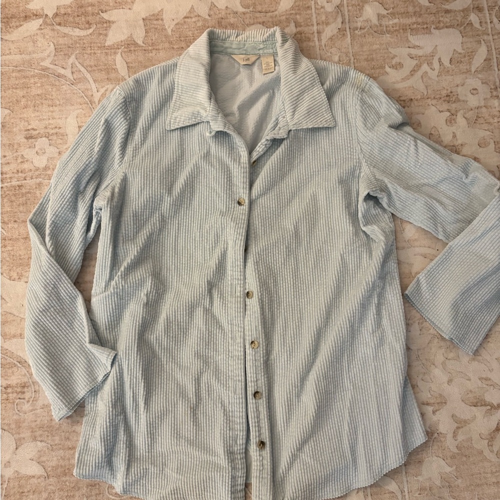 J. Jill Light Blue Corduroy Jacket Size L